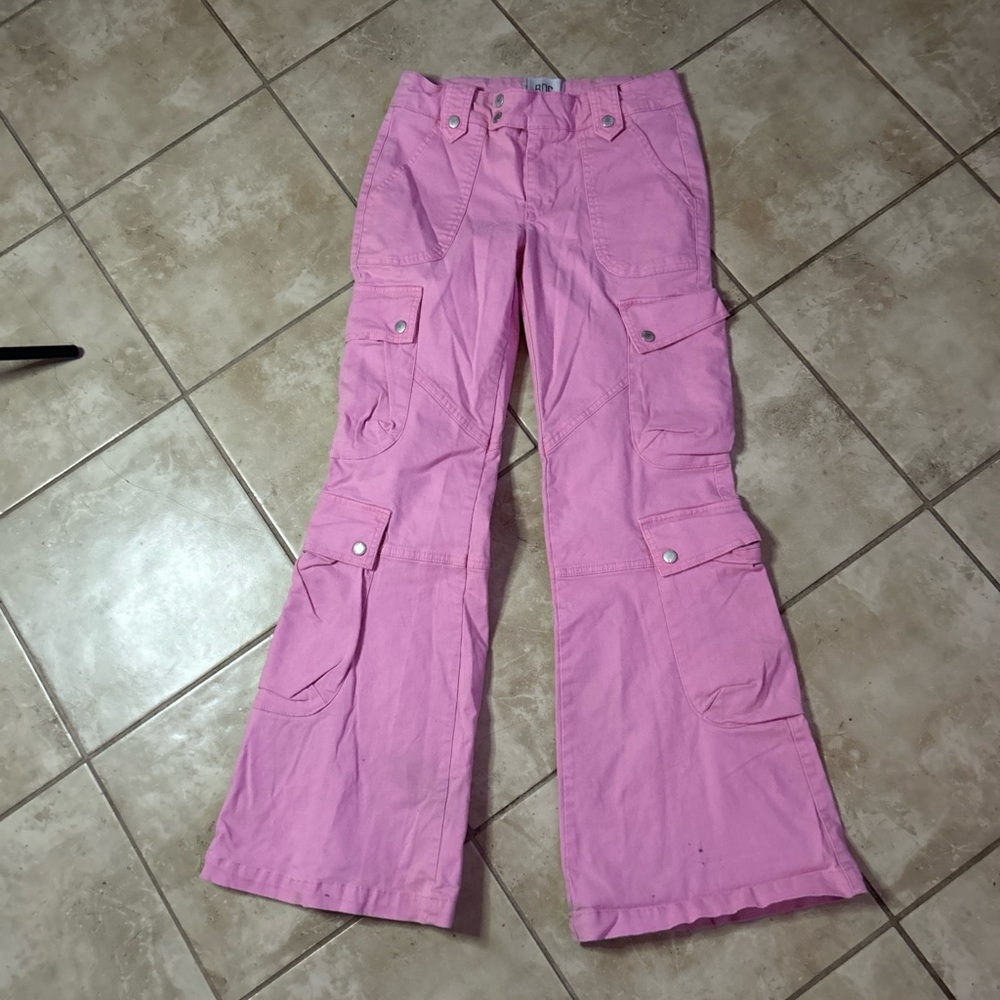 BDG urban Outfitters Pink Low-Rise Cargo Flare Pants Sz 0